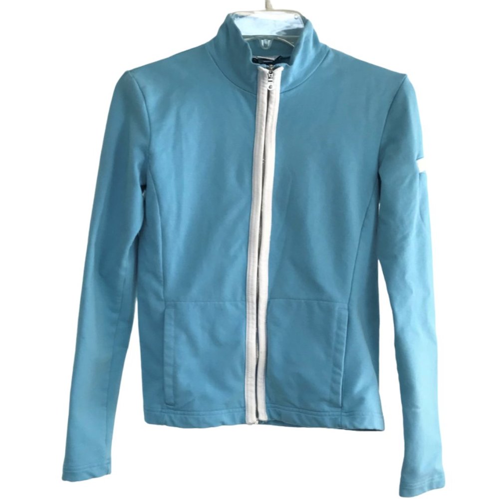 Ann Taylor LOFT Powder Blue Zipper Jacket, Size XS